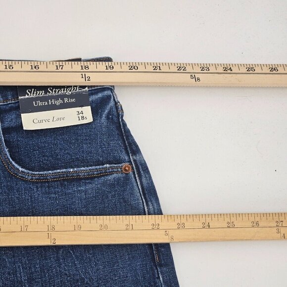 Abercrombie & Fitch A&F The 90's Slim Straight Ultra High Rise Jean Size 34/18 S - Picture 11 of 13